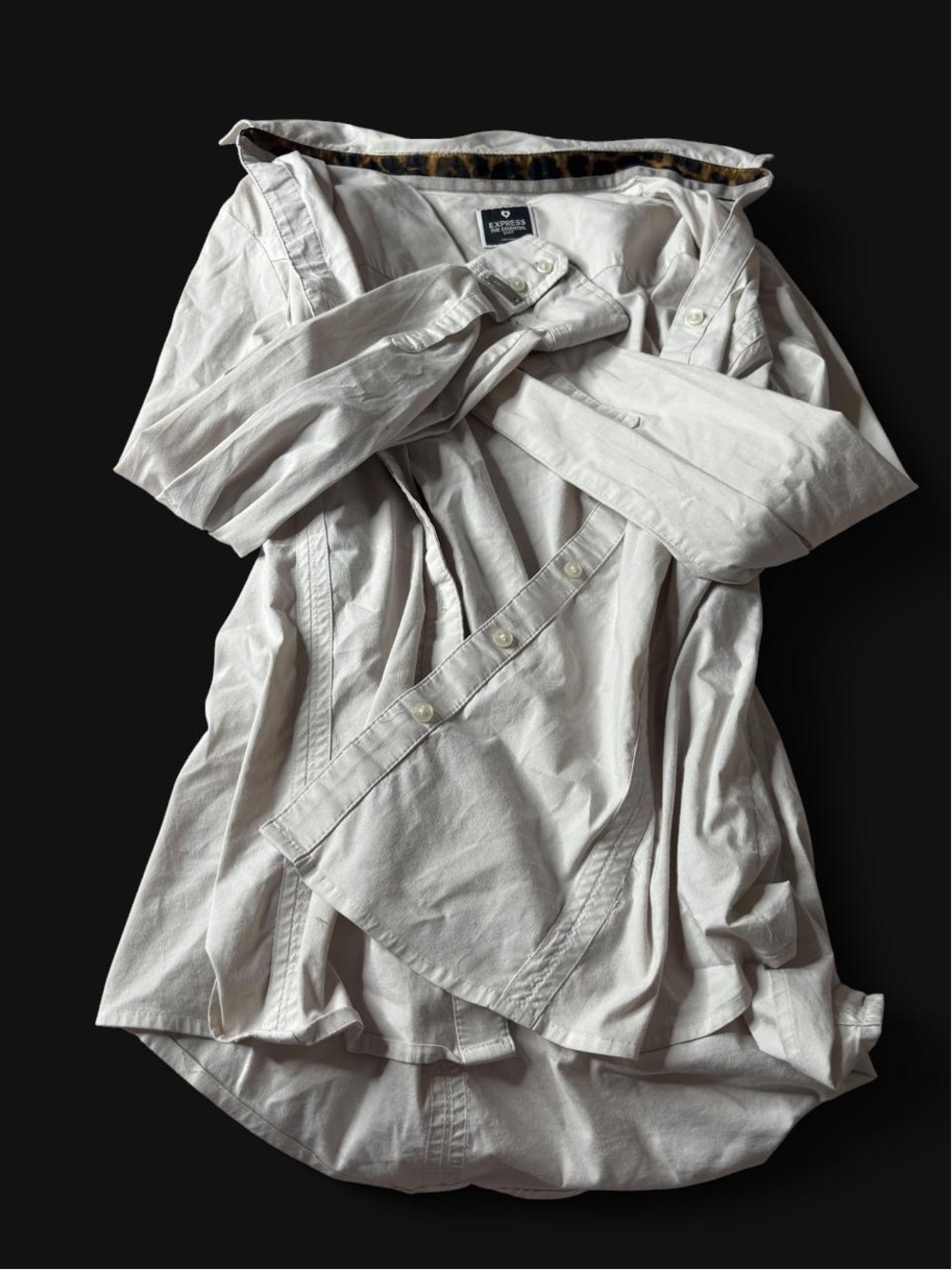 Classic Light Gray Button-Down Shirt - Long Sleeve